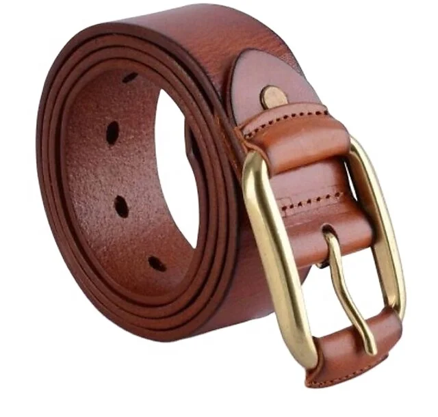 Pin Buckle 3.5cm Width Solid Belt for Men Custom Size for Women Cow Hide Material Genuine Leather Belts from Pakistan