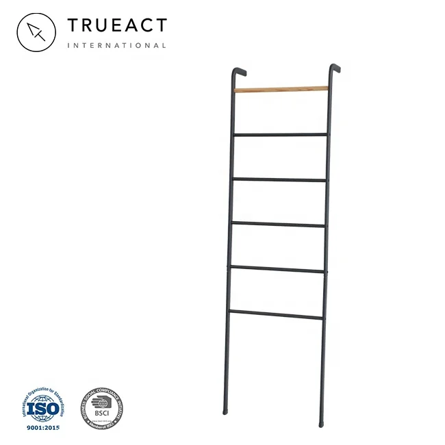 Самостоятельная лестница, стильный матовый деревянный стеллаж для ванной комнаты с металлической подставкой, матовый стеллаж для полотенец