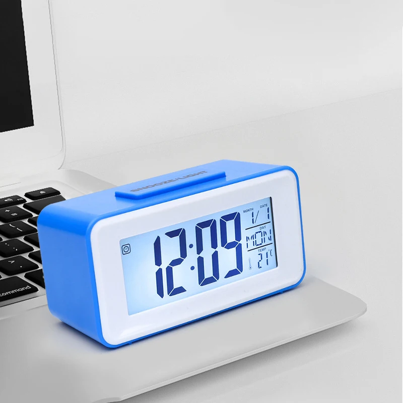 T518 Wholesale Dementia Calendar Date Snooze Small Bedroom Electronic Lcd Day Table Desk Digital Clock