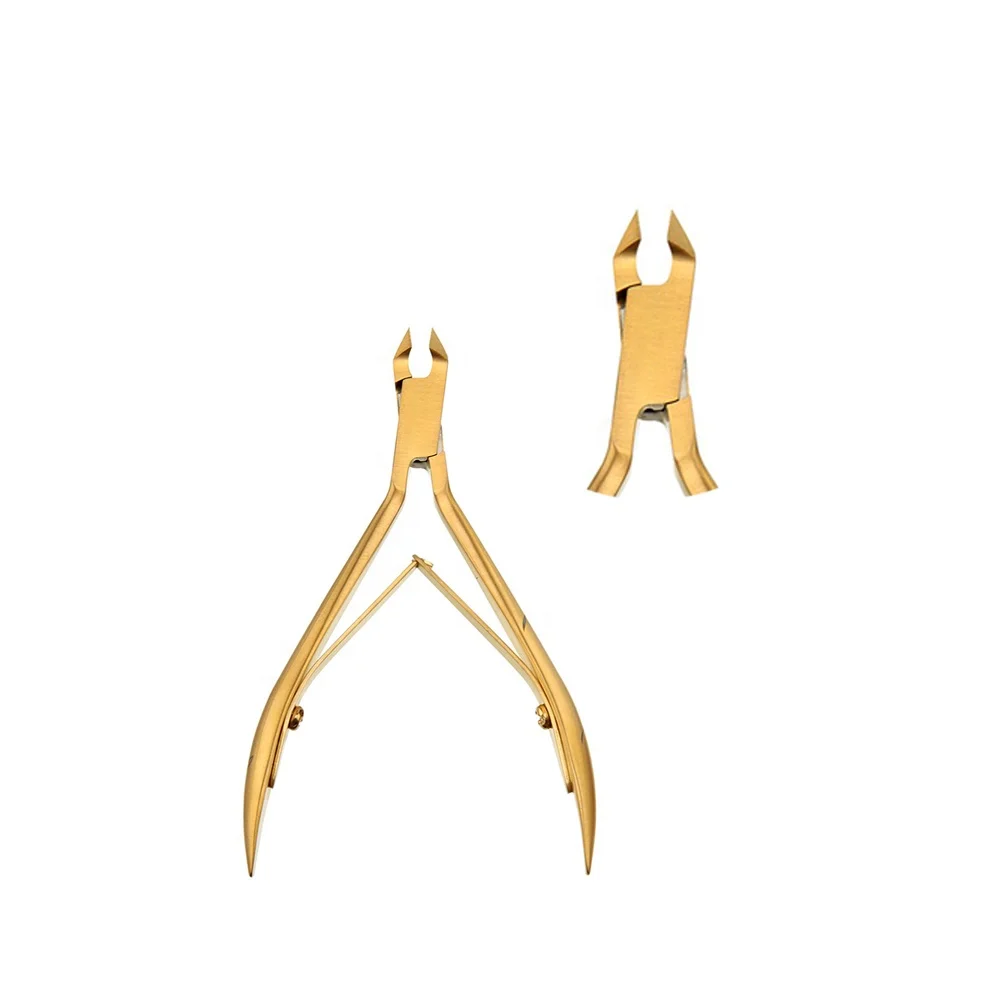 Щипцы для кутикулы с позолоченным покрытием кусачки ногтей резак триммер маникюра ножницы плоскогубцы инструмент педикюра