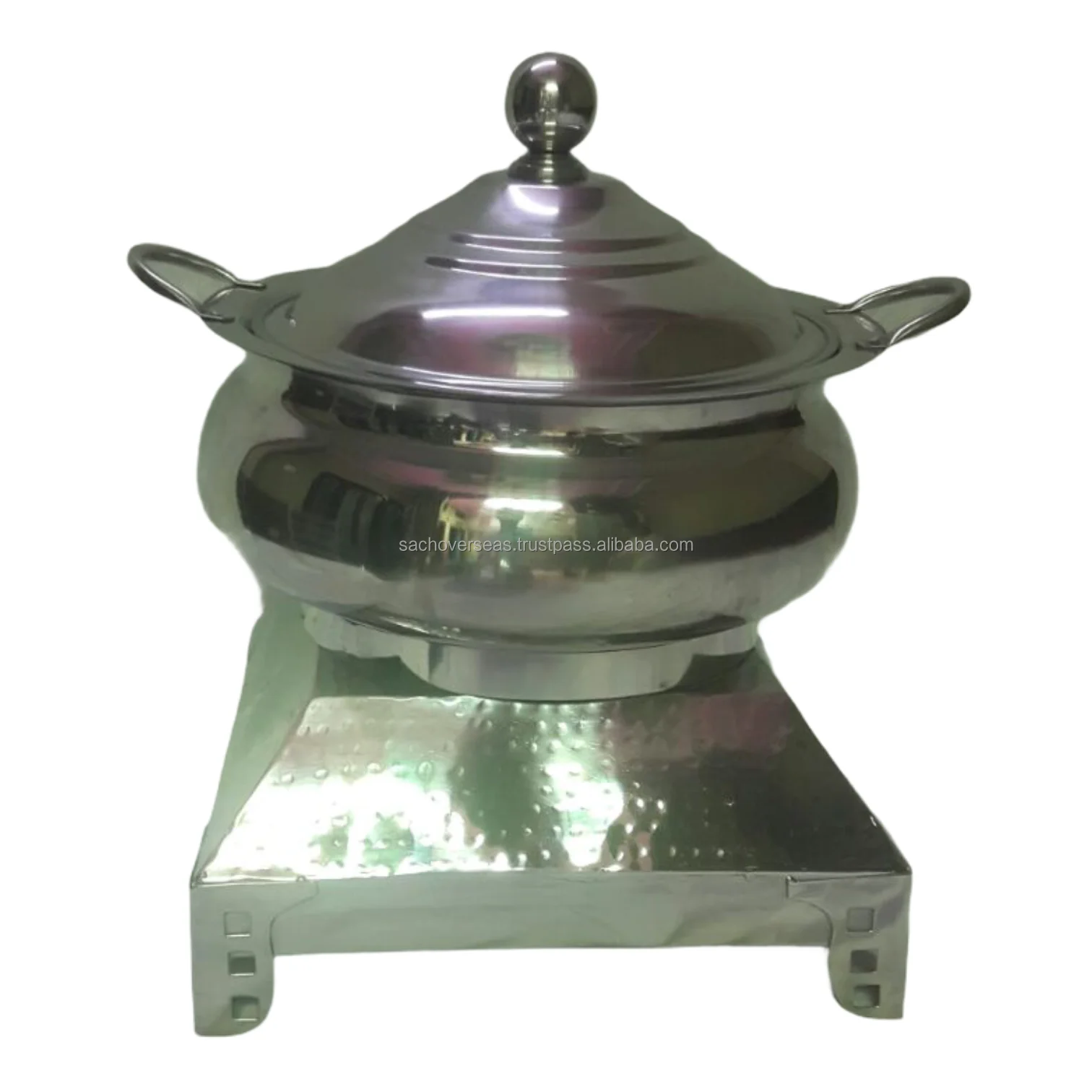 Commercial Catering Equipment Pure Stainless Steel Chafing Dish Buffet Food Warmer, See Through Glass Lid Chafing Dish