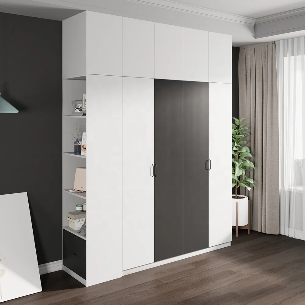 HDF Wood Material Modern Design Dresser Wardrobe Nightstand Bed Hotel Bedroom Furniture Sets For Hotels Hostels