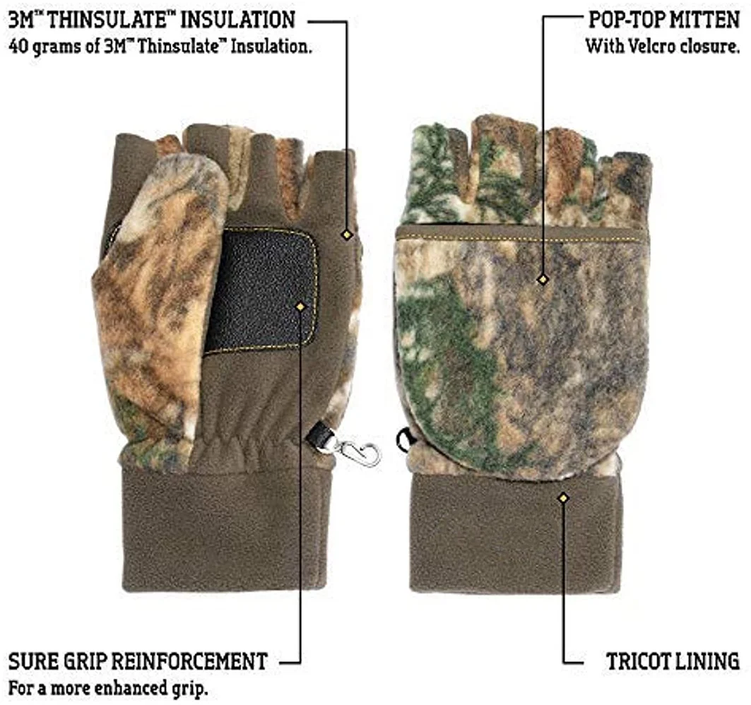 Мужские флисовые варежки Realtree камуфляжные для охоты на открытом
