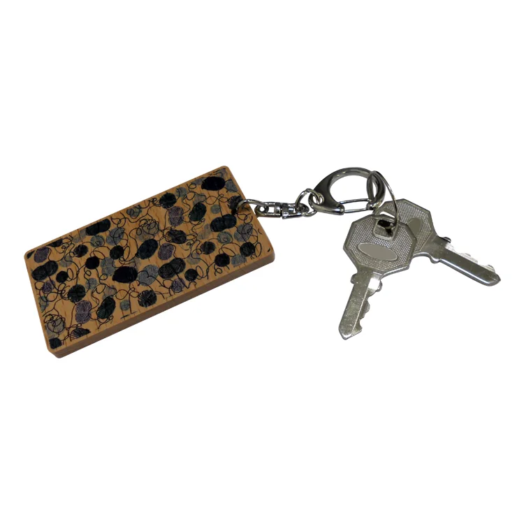 Wood Key Chain Key Ring Circles for Customization Gift