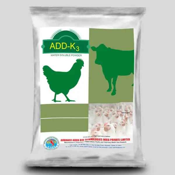 ADD-K3 effectively tackles Vitamin K3 deficiency and Coccidiosis in animals, enhancing their health and well-being.