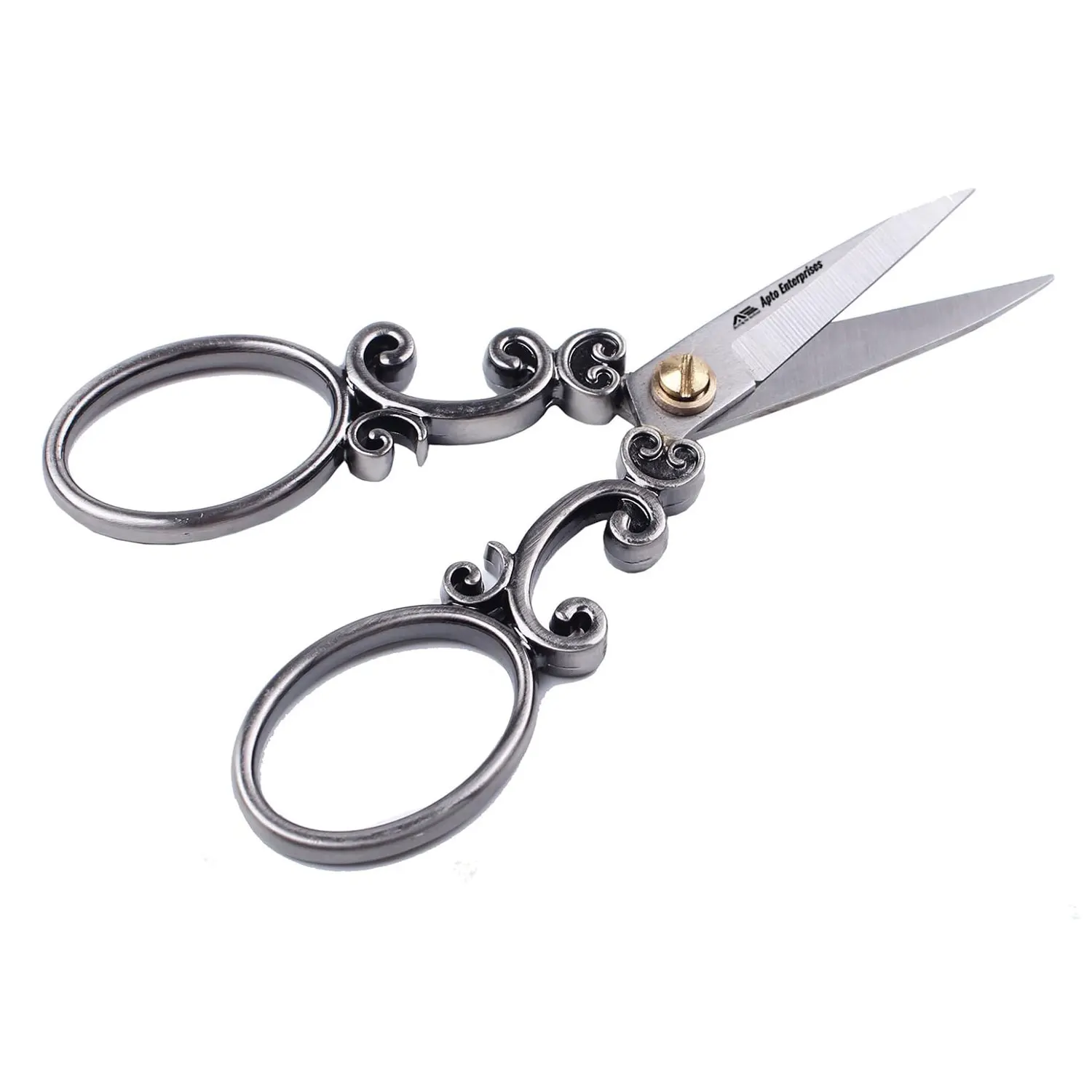 Silver Vintage Stainless Steel Sewing Scissors Diy Tools Cloud Pattern Dressmaker Shears Scissors For Embroidery Craft