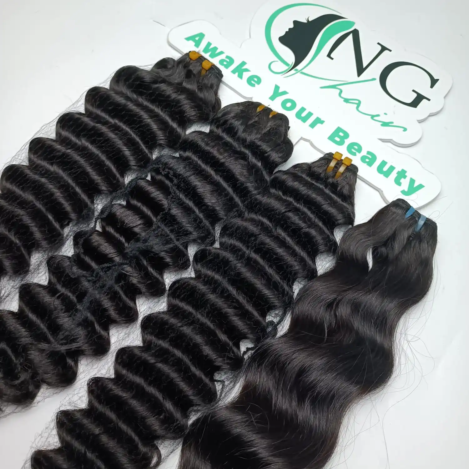 High Quality Vietnamese Human Hair Deep Wave Weft Hair Extensions Natural Color Virgin Hair No Genius Weft Length 8 - 32 Inches
