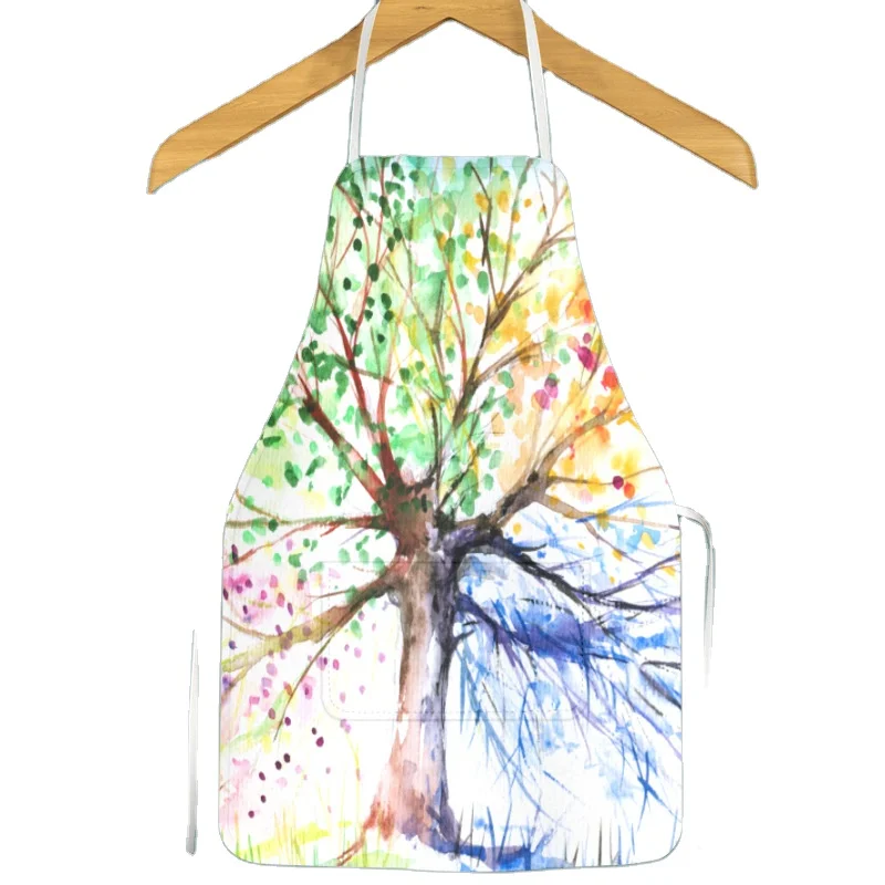 oem customized logo design with new apron cartoon print and adjustable  waterproof apron housework apron