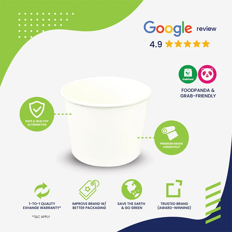 OEM 520cc белый контейнер для пищевых продуктов устойчивый к смазке одноразовая бумажная чаша торта суши шоколада упаковка на вынос