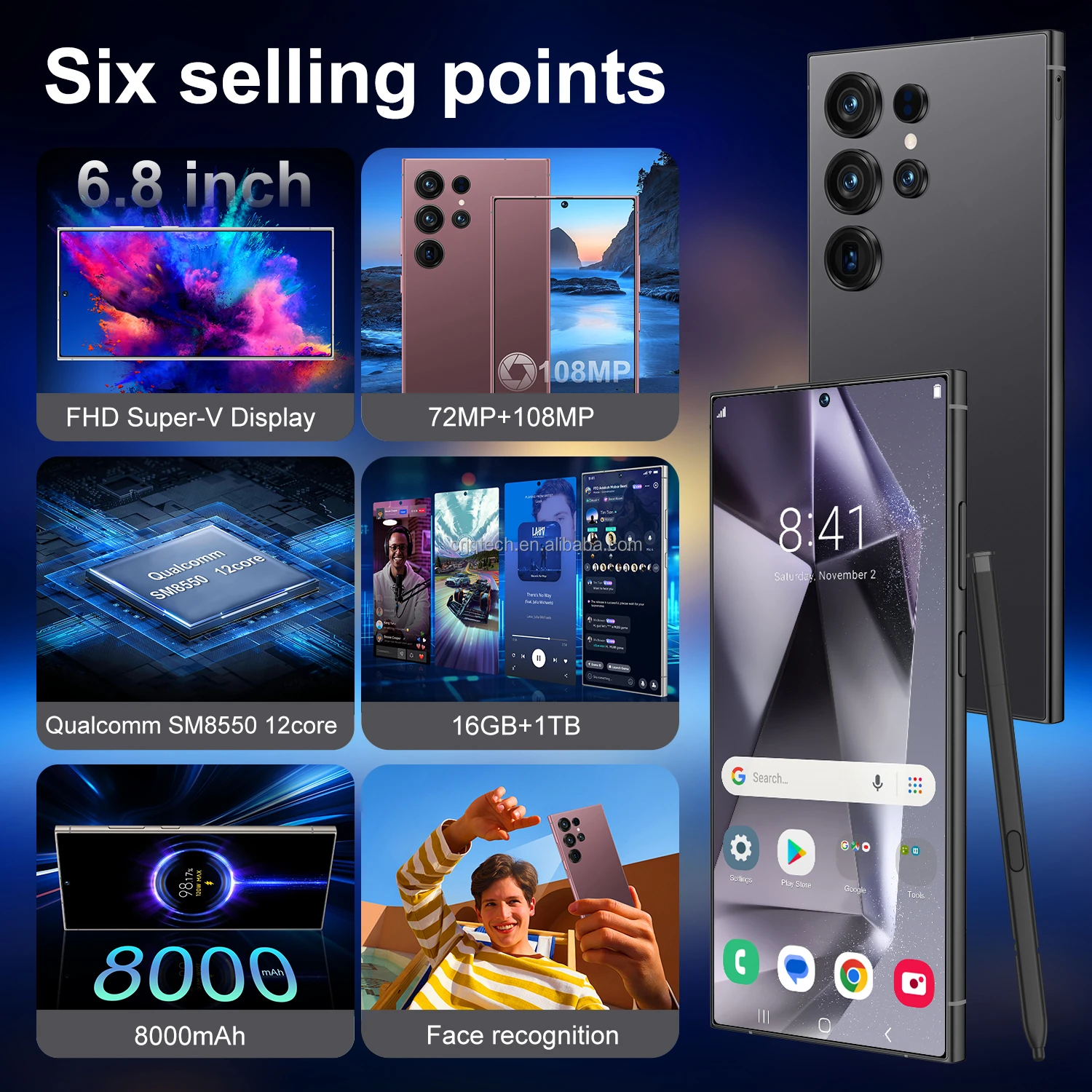 Galaxs S25 Ultra Global edition telephone 16GB+1T Smart Android13 Unlock Phone 8000mah Qualcomm8 5G Dual SIM Smartphone S25Ultra