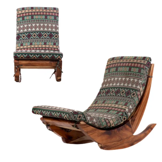 Best selling solid wooden comfortable rocking chair home furniture direct factory from Indonesia at affordable price