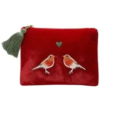 Velvet Custom Christmas Pouch Fully Known & Wholly Loved CLUTCH Bag Pink Embroidery Wallet Ladies Makeup Hand Bag Coin Purse