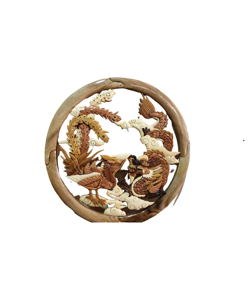 Вьетнамская фабрика деревянный резной логотип дешевый с крючком круглый