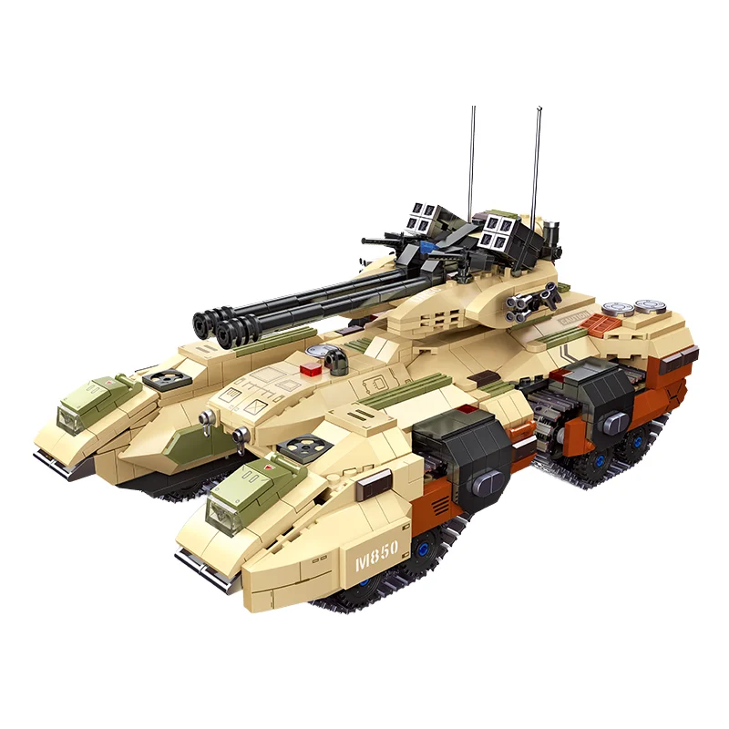 2024 New Unisex DIY Military Cannon Car Tank War Series Creative Building Blocks Toy Educational Plastic Model Toy