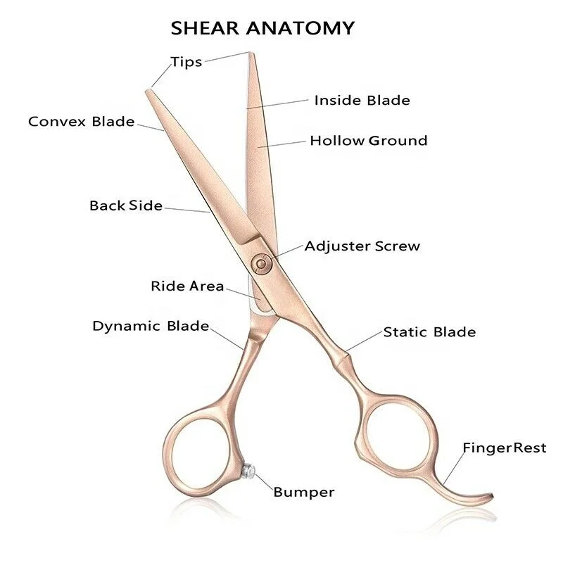 Профессиональные Парикмахерские ножницы для стрижки волос золотая ручка из нержавеющей стали с острым прямым тупым лезвием инструмент красоты