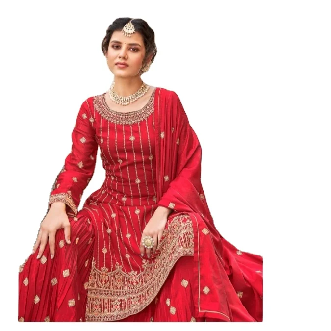 Chi-Non Heavy Embroidery Pakistani Salwar suit Party Wear Dress Collection