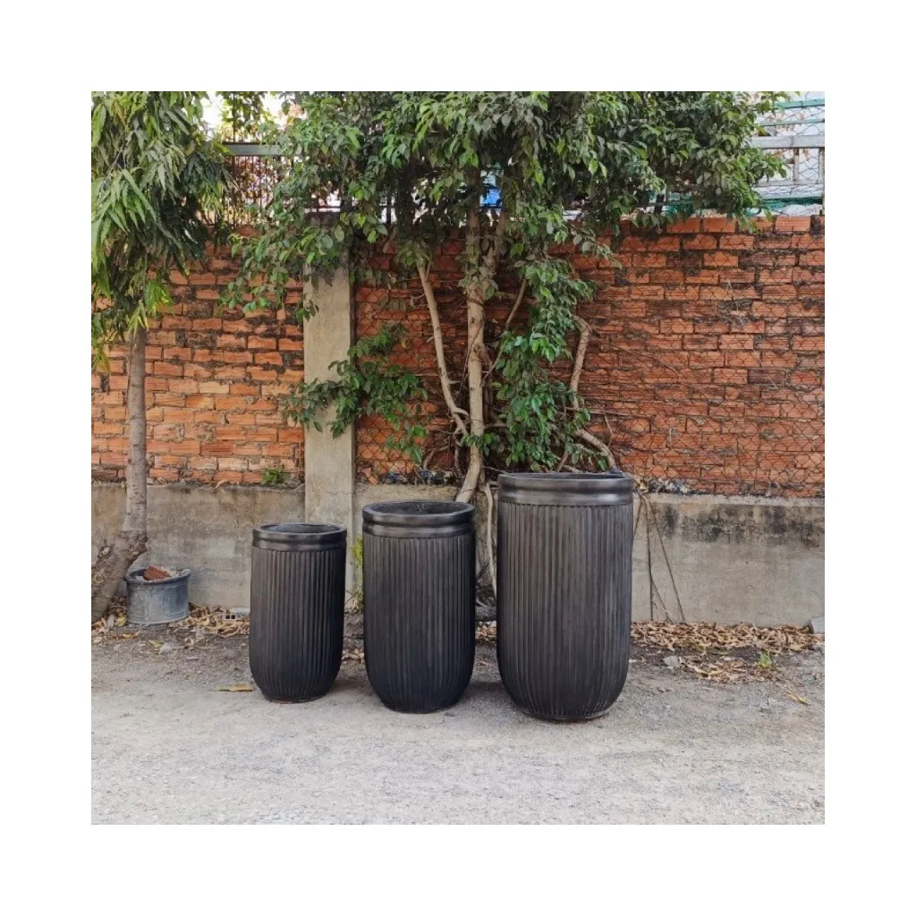 Large GRC Planter Concrete Big Flower Pot for Garden Hotel Decor Indoor Outdoor Traditional Flowerpot Vertical Plant Pot