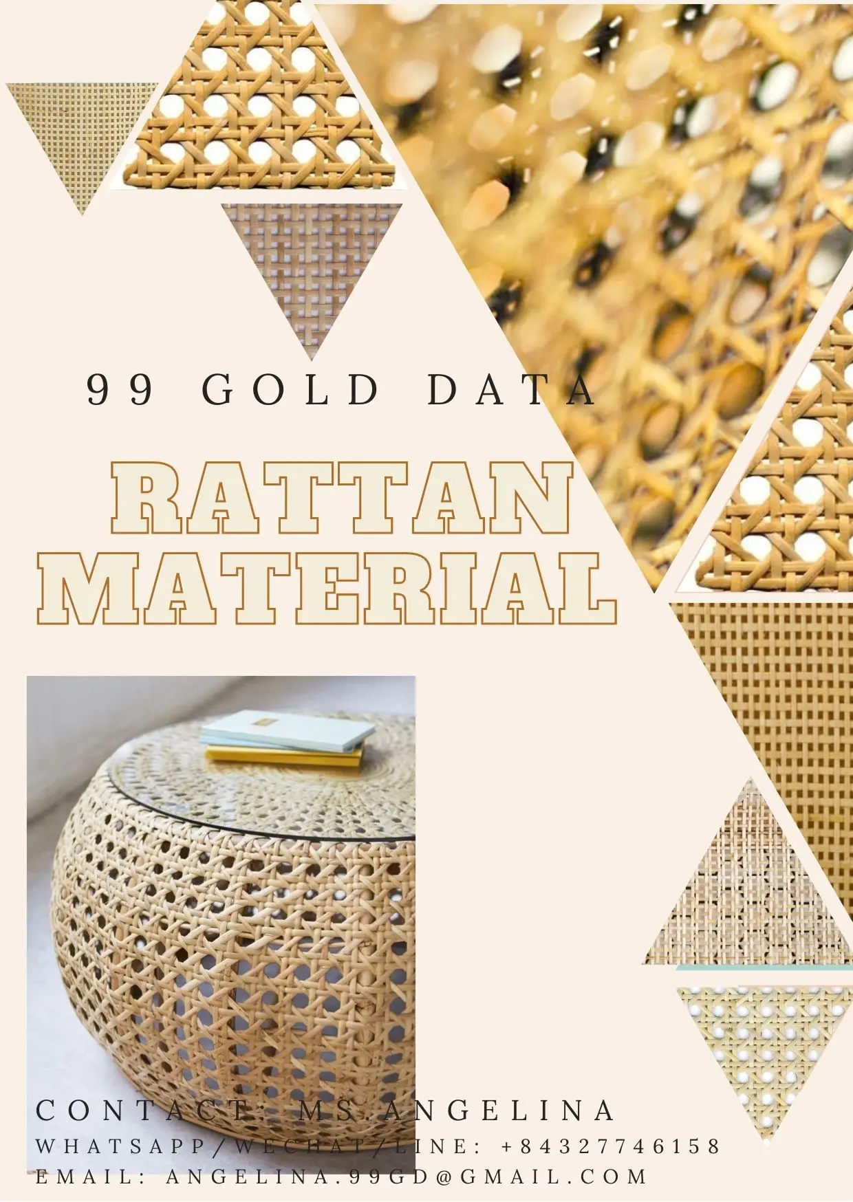 Woven Open Mesh Cane for Furniture Chair Cabinet Ceiling 100 % natural Vietnamese Rattan high-quality