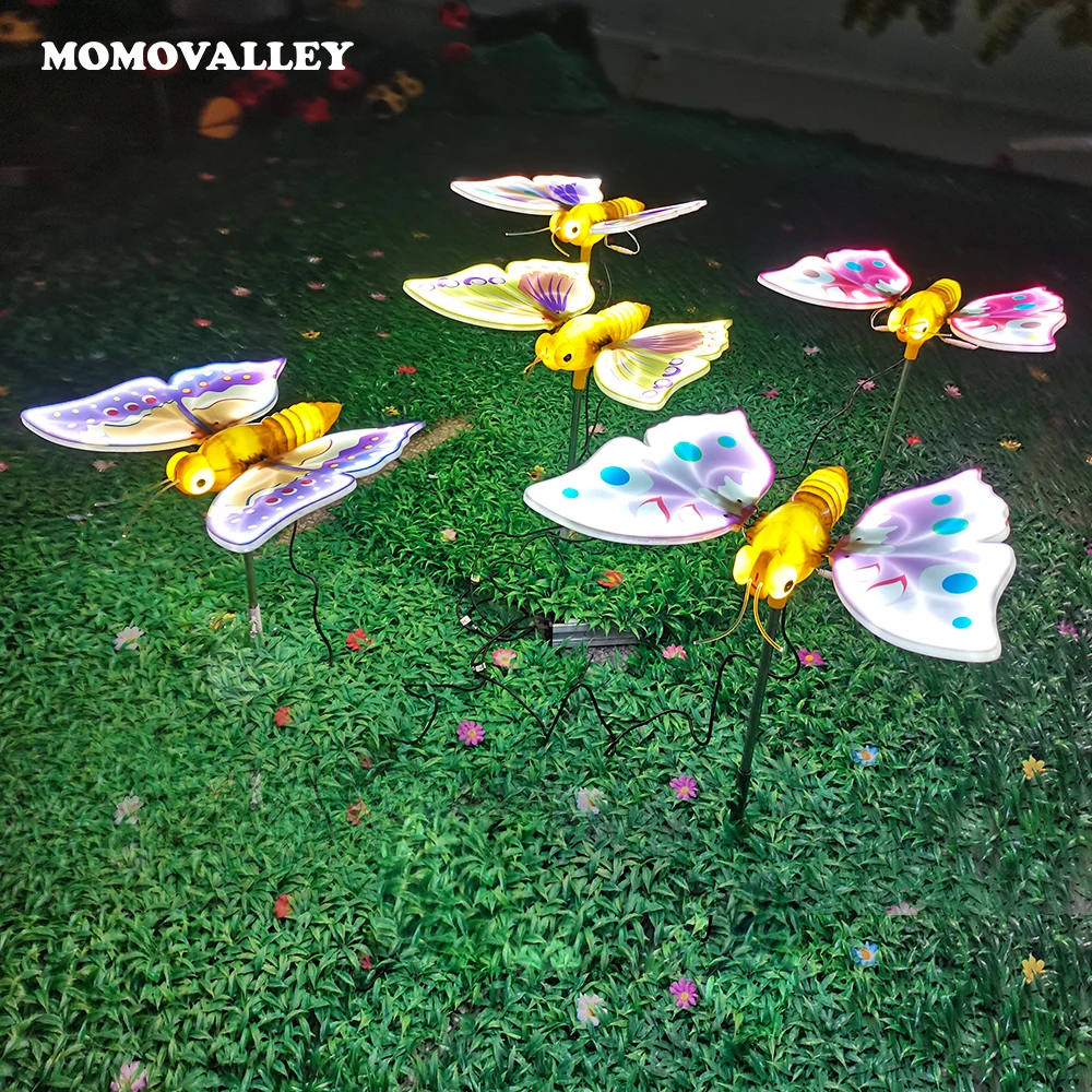 Поставщик Momovalley 47 см движущиеся крылья с подсветкой роскошная гигантская бабочка светодиодная подставка люстра свадебное уличное украшение сада