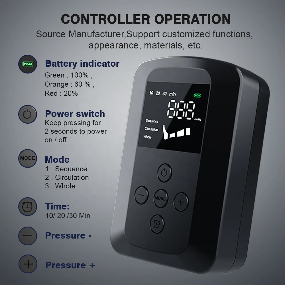 Factory Oem 510K Compression Boots Recovery 8 Chambers Air Compression Recovery Boots Foot And Leg 12V Leg Compression Massager