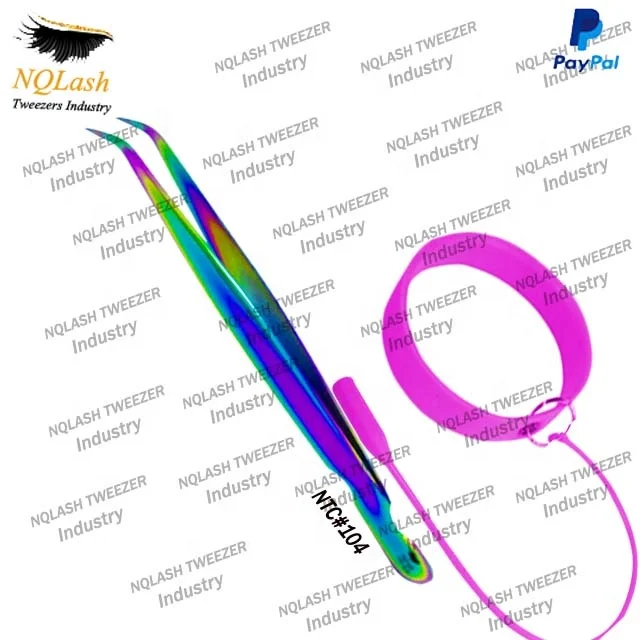 New Rose Gold Diamond Grip Eyelash Tweezers Russian Volume Custom Logo  Stainless Steel Wholesale Price Manufacturer Tweezers