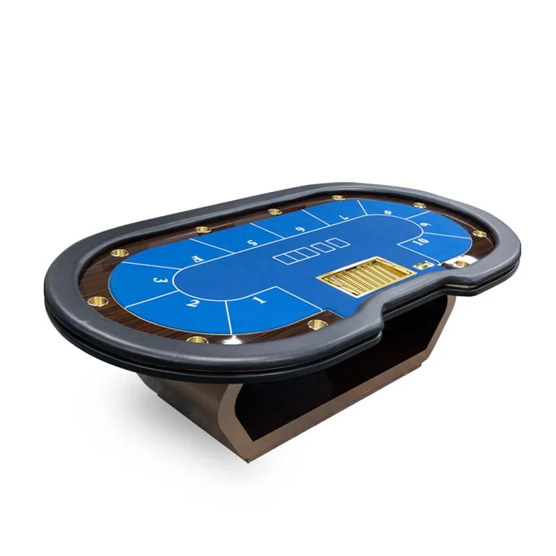 AOBO Top Gambling Customized Casino Luxury Solid Wood Texas Poker Table with LED Lights