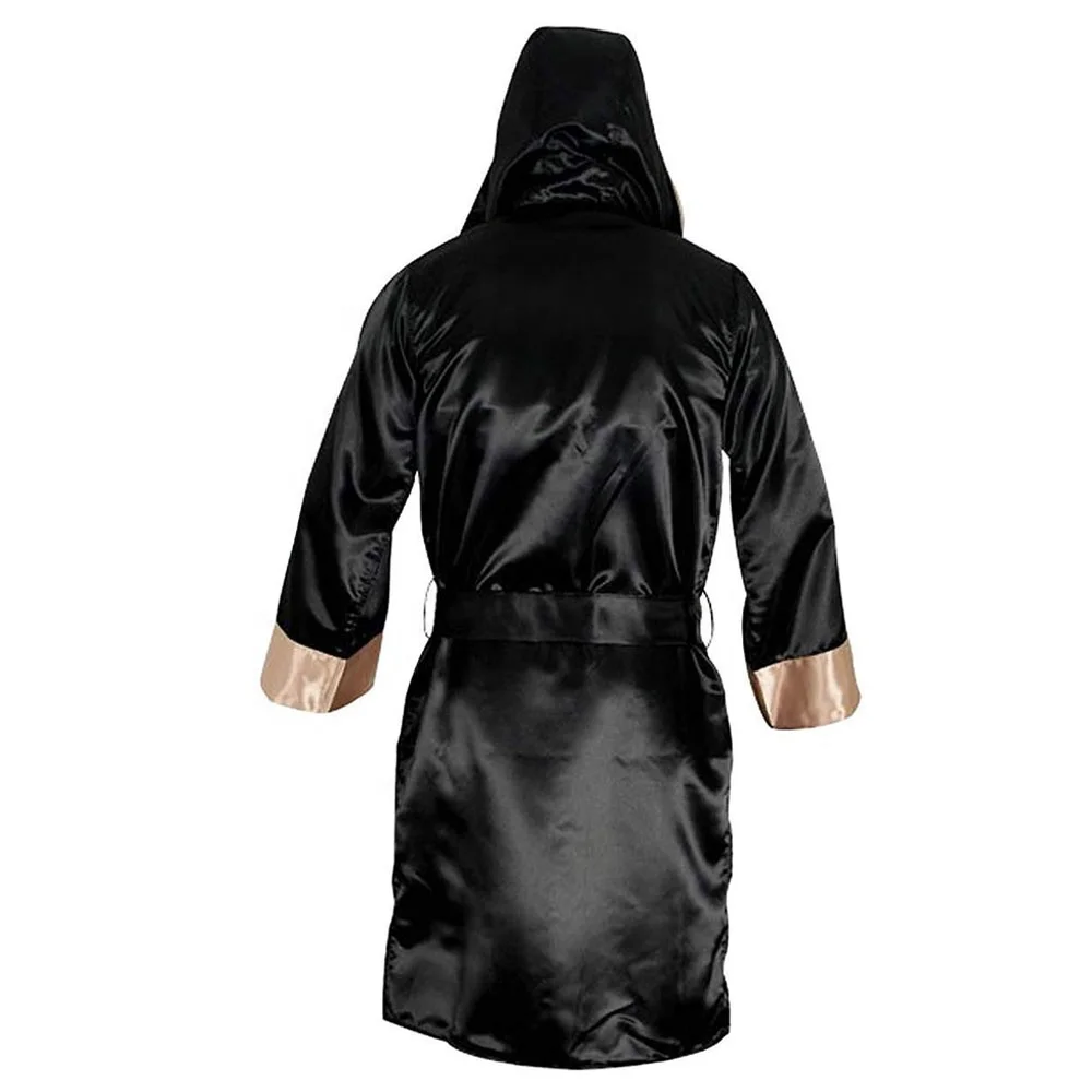 New Multi Colors Designs Boxing Robes With Hood Custom Made Design Polyester Satin Boxing Robe For Men With Custom Logo and Tags