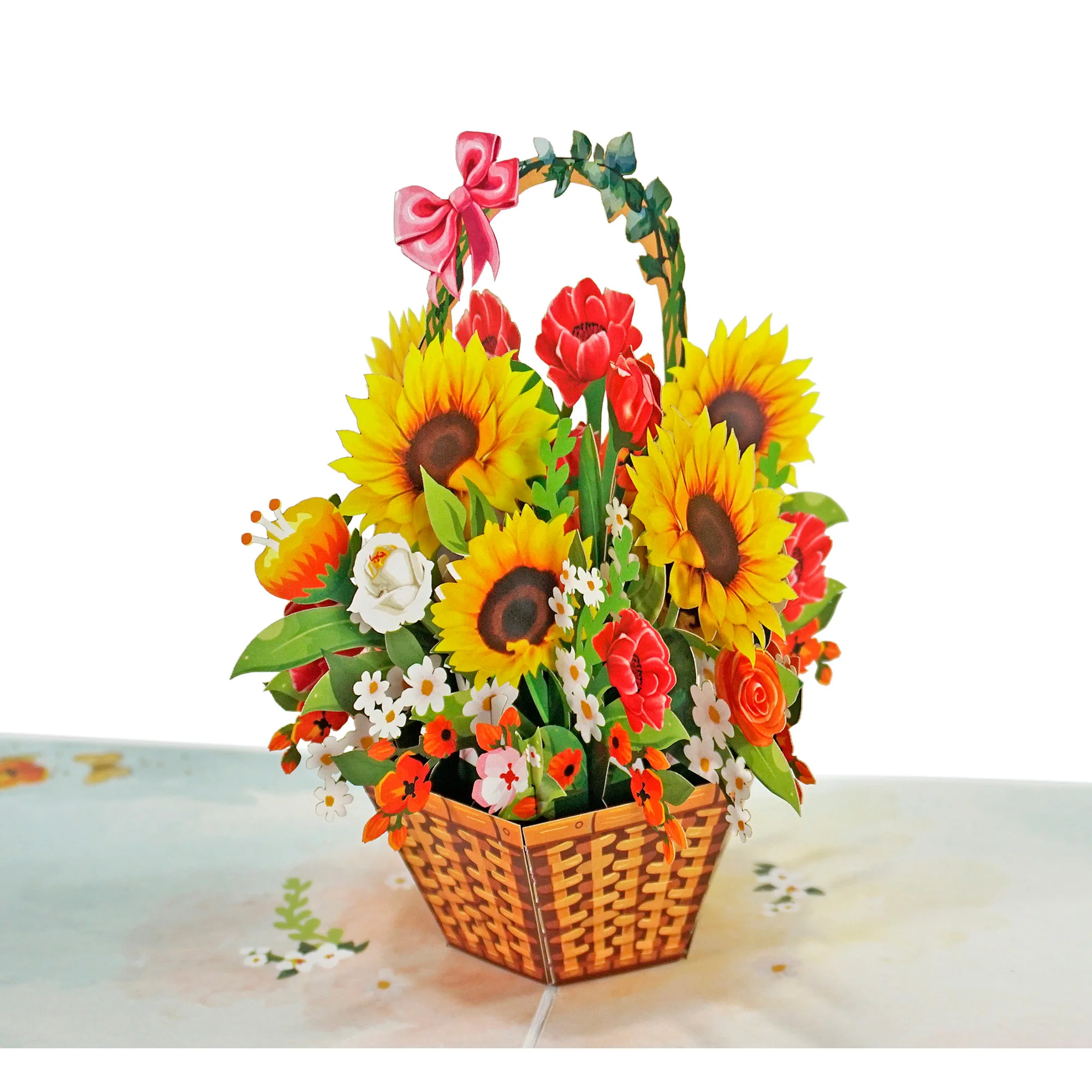 Paper Art vase Flower 3D Pop-up cards for Birthday day or Mother Day Wholesale