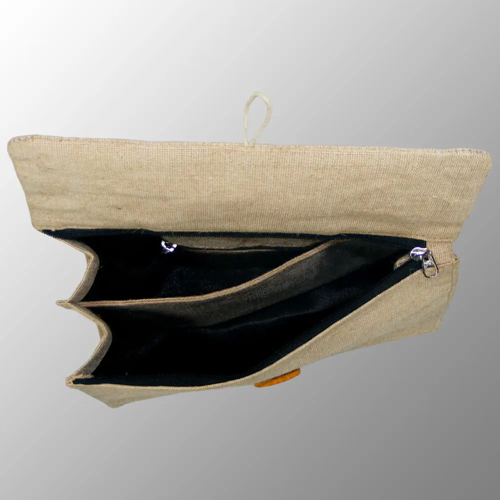 Large Cosmetic storage Bag made from Juco fabric Toilet Bag Makeup Bag Customized with your Logo with a Zipper Pocket Inside