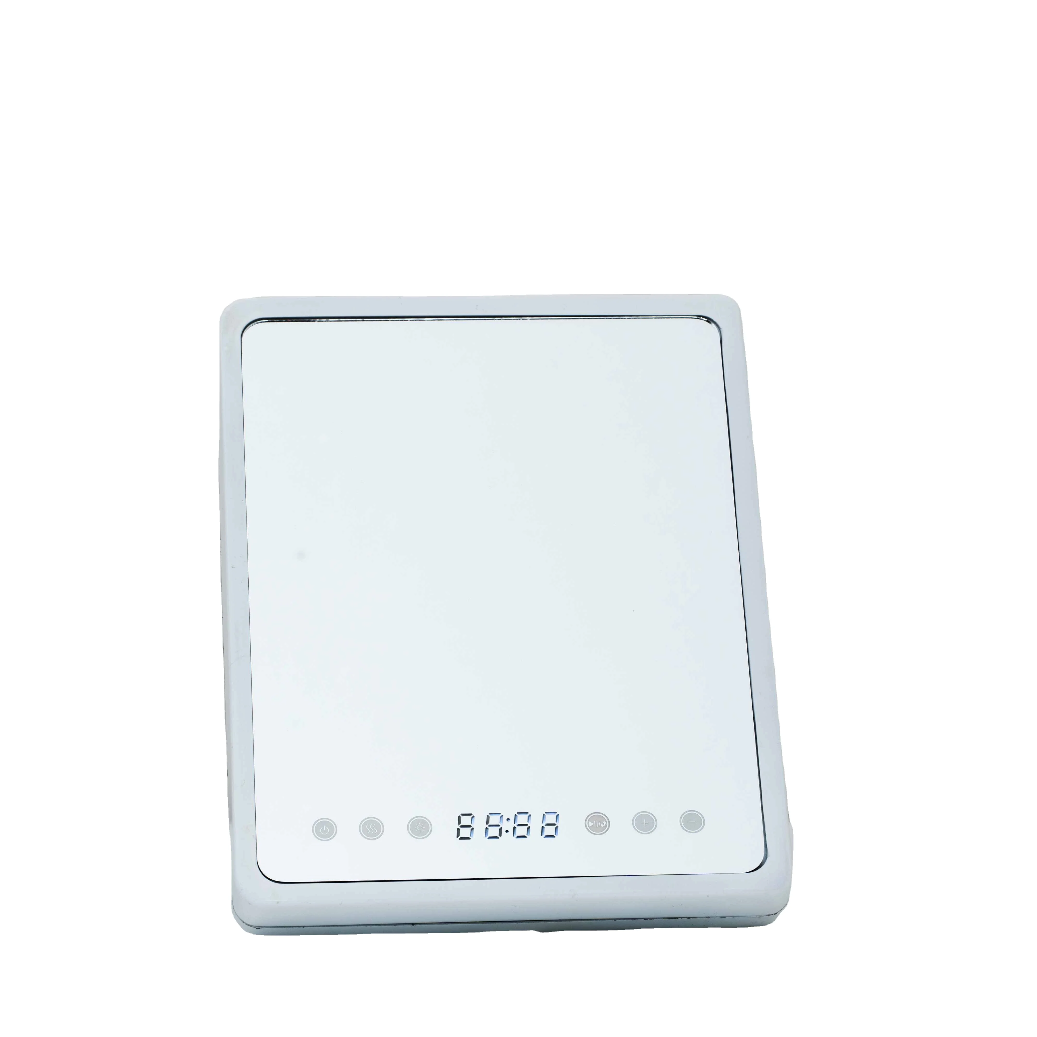LED  clock wireless speaker with LED light and fog free mirror with heater