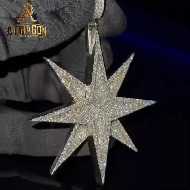 Muslim Style 925 Sterling Silver VVS Moissanite Diamond Solid Back Allah Pendant Necklace For Men