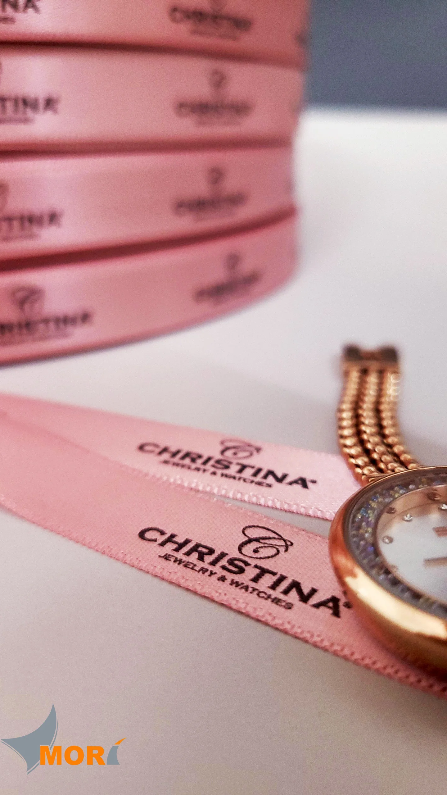 MORI Silk ribbon gift ribbon with embossed logo brand Viet Nam factory Decorative Ribbon With Personalized Logo Celebrate