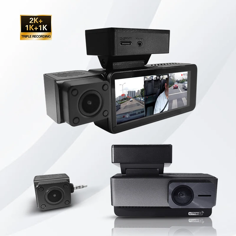 3 Lens Dashcam with 4K GPS Function Night Vision Recorder Full HD 4K Cam for Cars Car Dash Cam Video Cameras