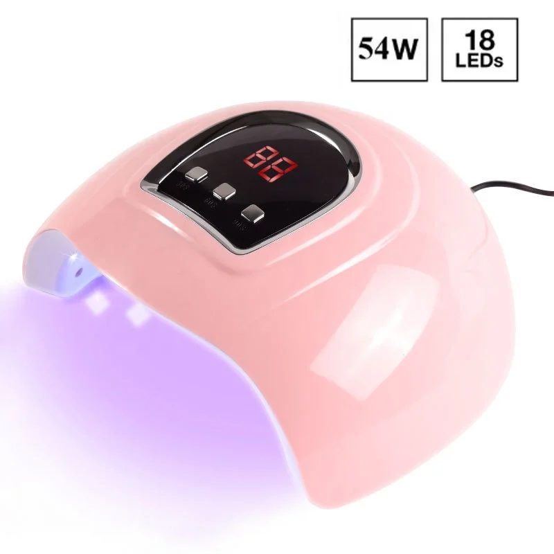 Factory Price Professional  54w UV LED Nail Lamp 3 Timer Nail Dryer Gel Polish Light Nail Art Tools