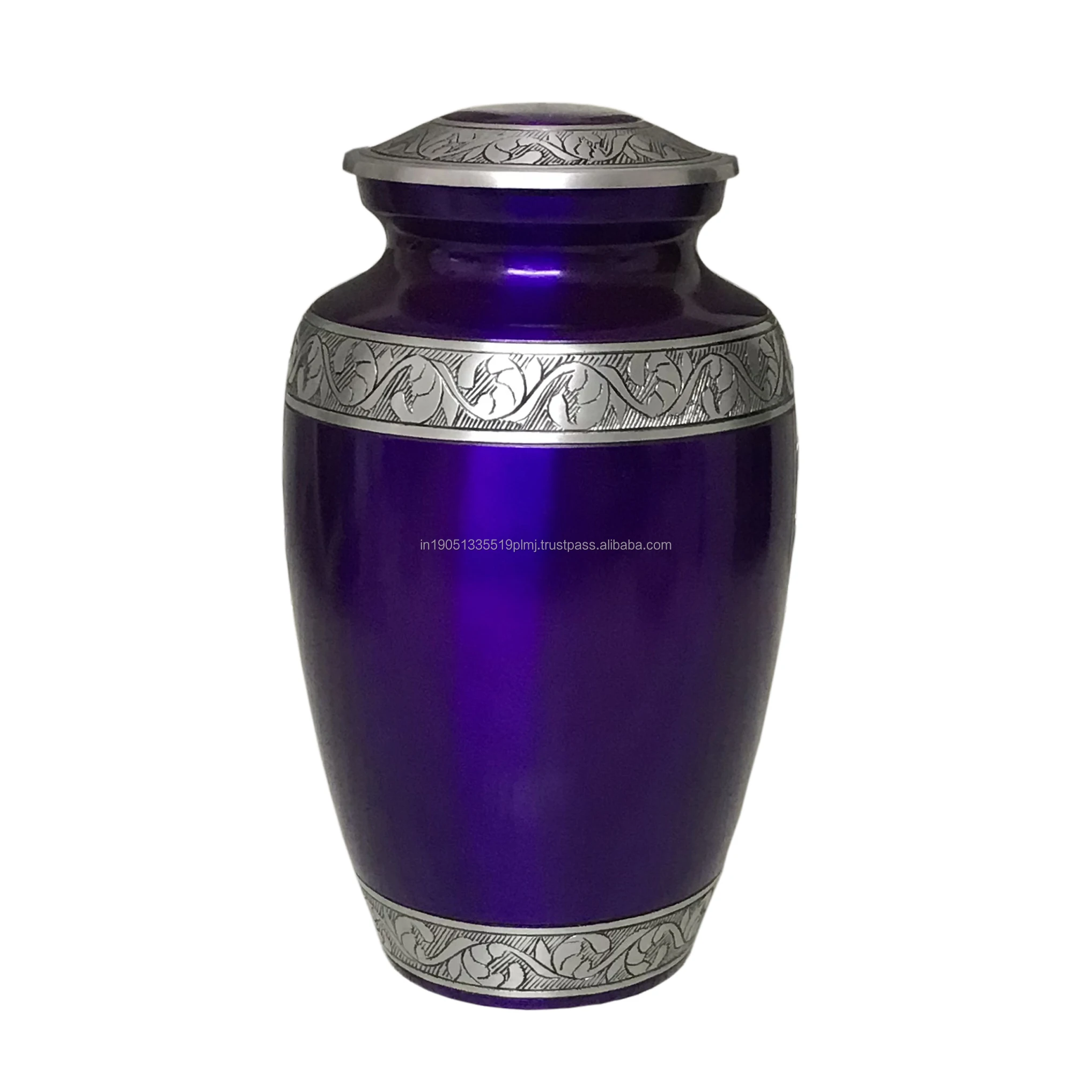 Wholesale Custom Nevy Blue Aluminum Cremation Urn For Human Ashes Handicraft High Quality Engraved Cremation Urn For Adult Ashes