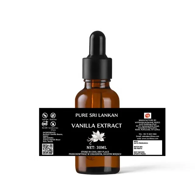 Экстракт ванили 1L Sri Lankan тонкая ваниль безглютеновый экстракт 100% органические Ванильные экстракты