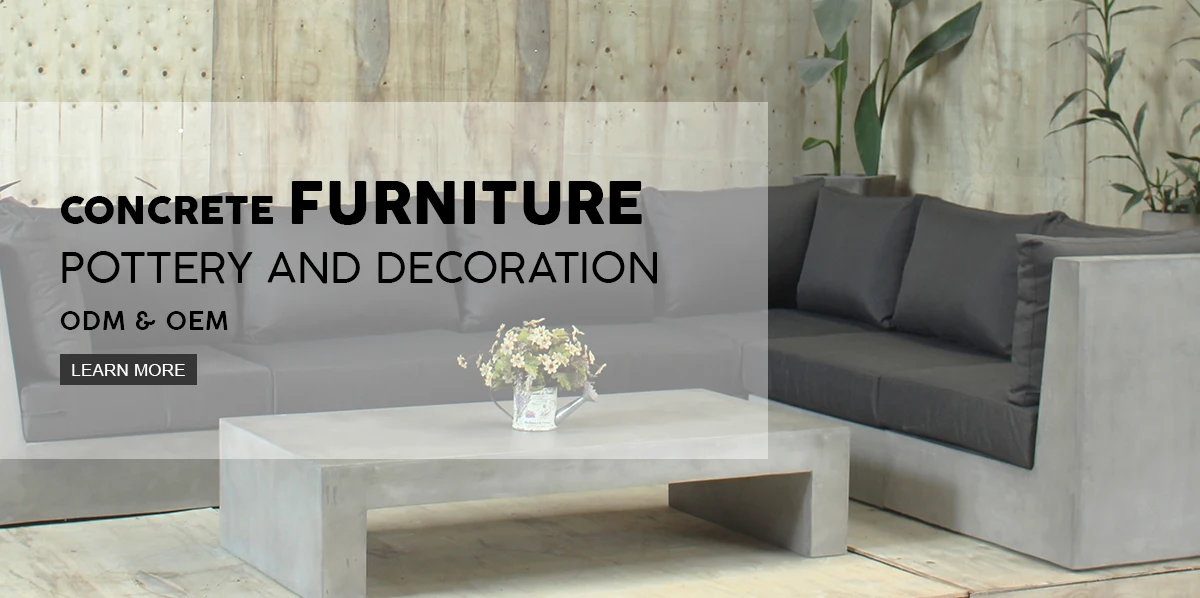 Wholesale Modern Fiber Concrete Garden Cafe Hotel Restaurant Furniture Set Coffee Table Dining Rectangular Concrete Table Top