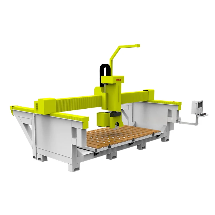 MISHI High Efficiency Cnc Granite Cutting Five Axis Bridge Saw Stone Polishing Marble Saw Cutter For Processing Bathroom Counter