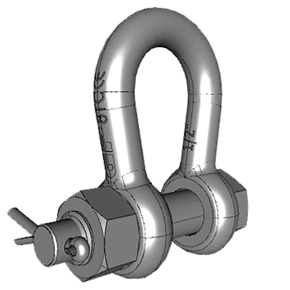 High Strength Green Pin G5263 15Ton Hot Dipped Galvanized Grade 8 Alloy Steel Bow Shackle With Safety Bolt Connection Link