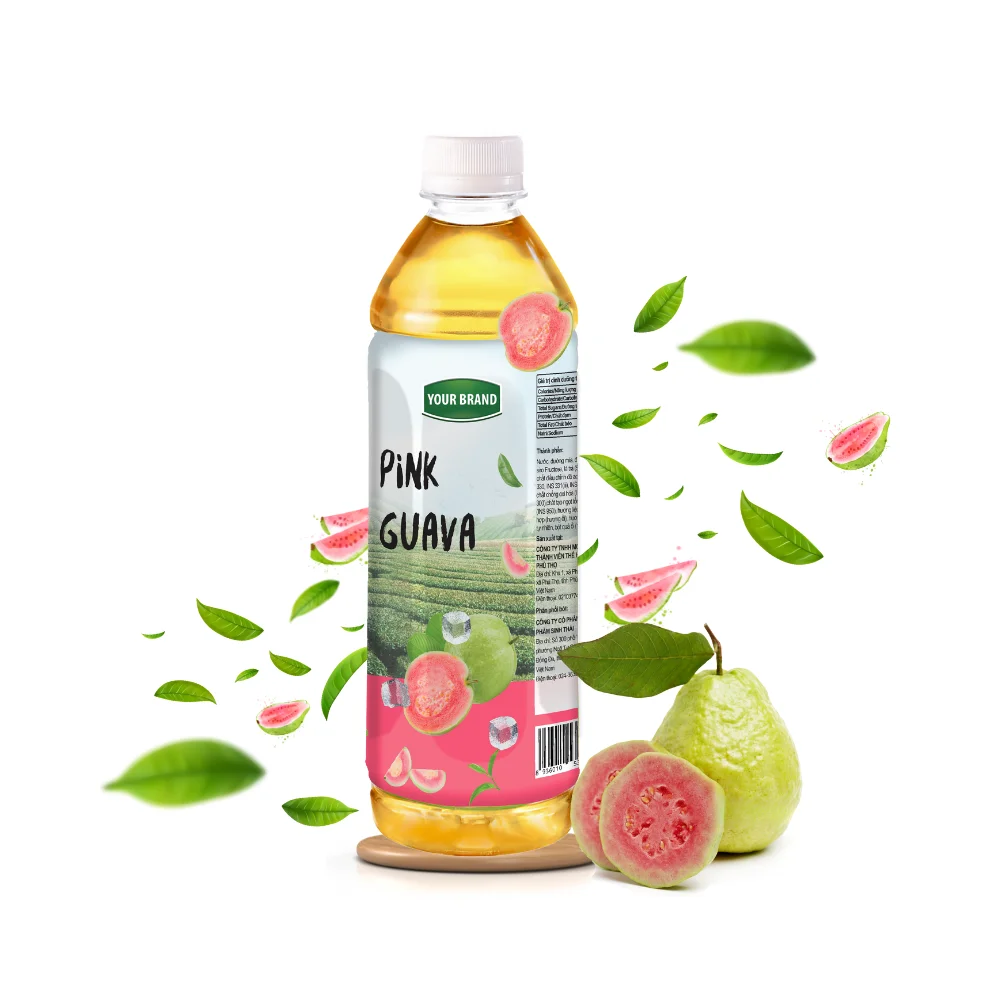 Прямые продажи чайная бутылка 100% свежие чайные листья розовые тропические фрукты гуава с сертификацией банка для напитков