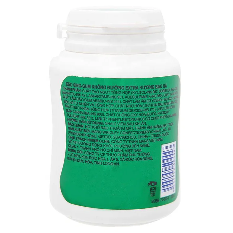 EXTRA SUGAR FREE CHEWING GUM SPEARMINT FLAVOR JAR 56G/EXTRA CHEWING GUM/WRIGLEY EXTRA CHEWING GUM