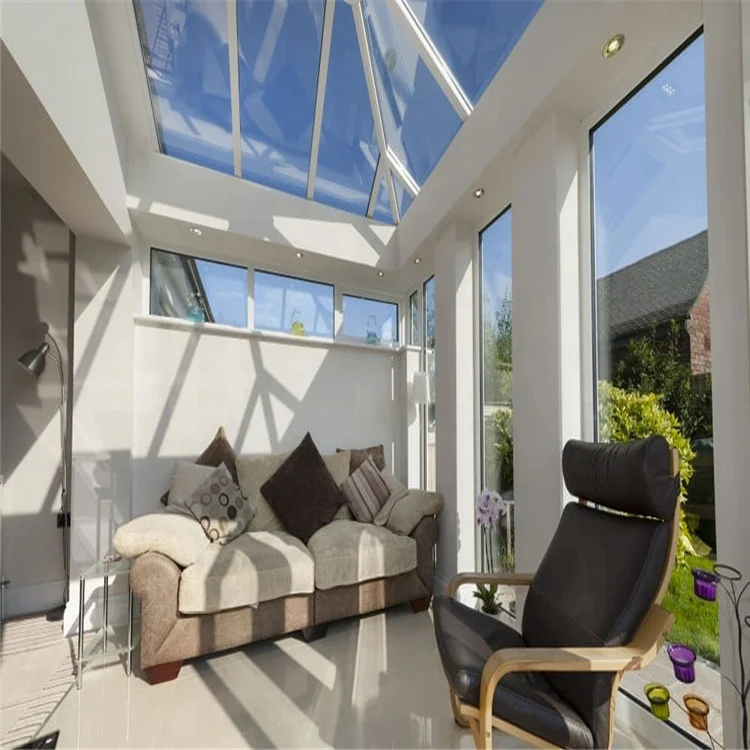 High Quality Orangery Design Thermally Efficient Prefab Glass Conservatory Sunroom With Polycarbonate Roof