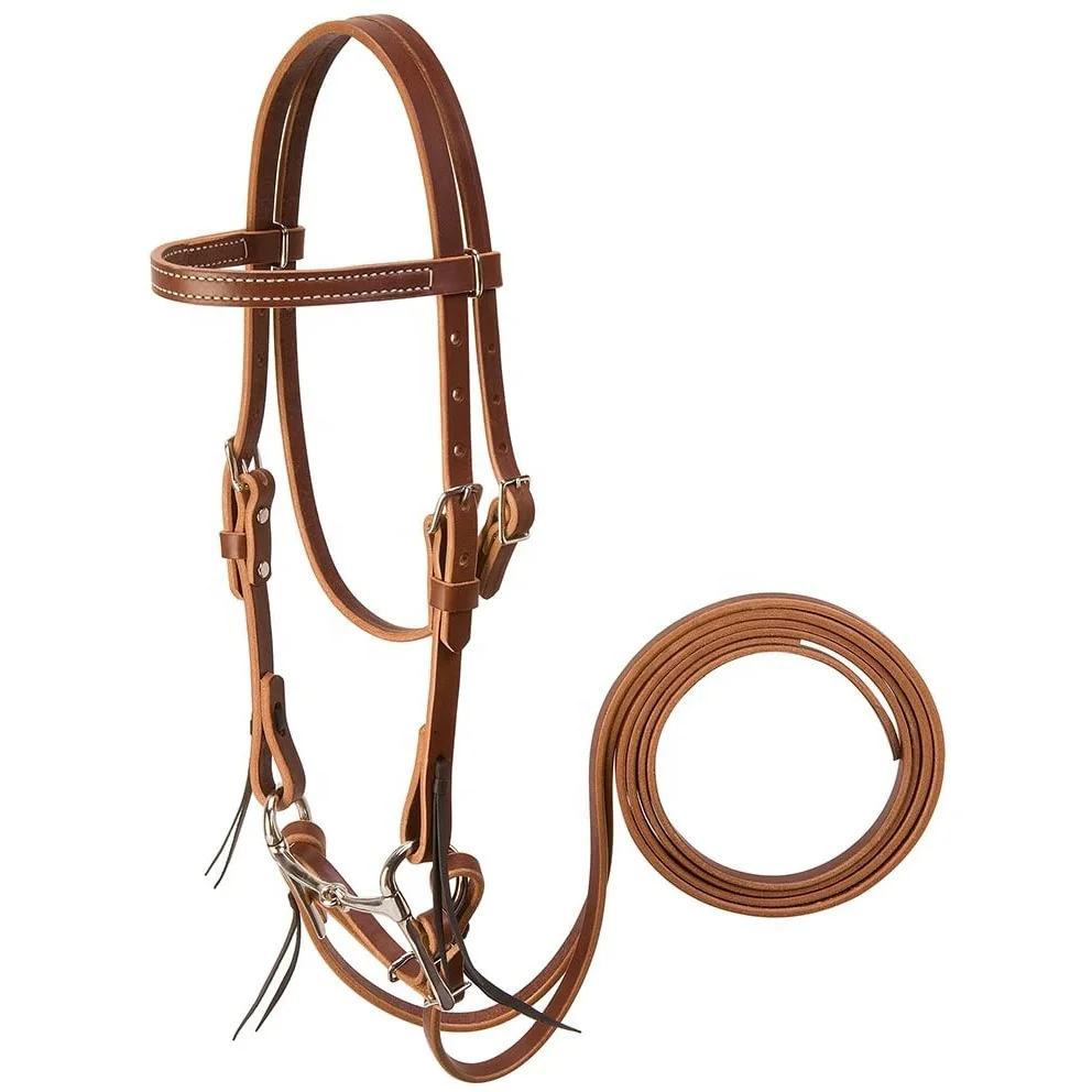 All Purpose Western Horse Tack Leather Horse Headstall Plain Durable Horse Head Controller Gear Oil Pullup Custom Leather