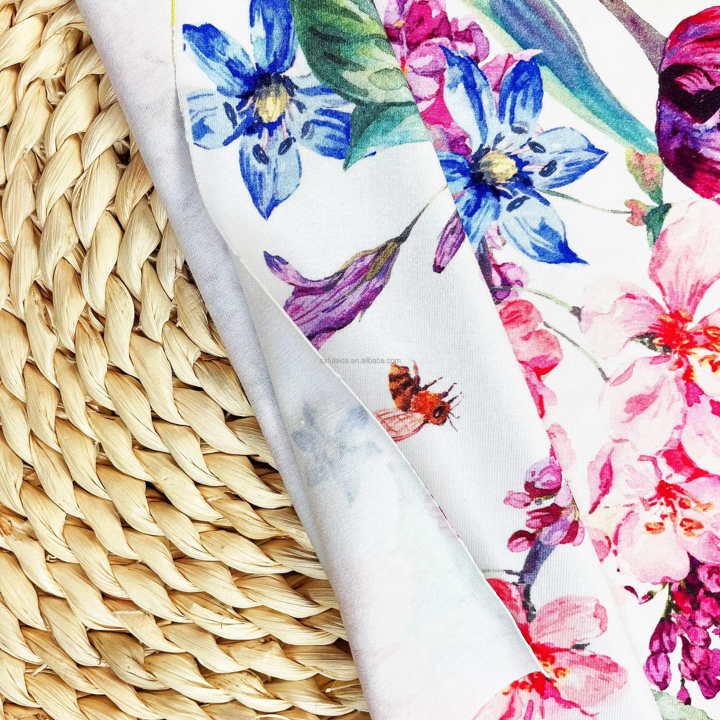 Wholesale 4 Way Stretch Custom Digital Christmas Print Knit 95 Cotton 5 Spandex Lycra Fabric For Women Baby Clothing