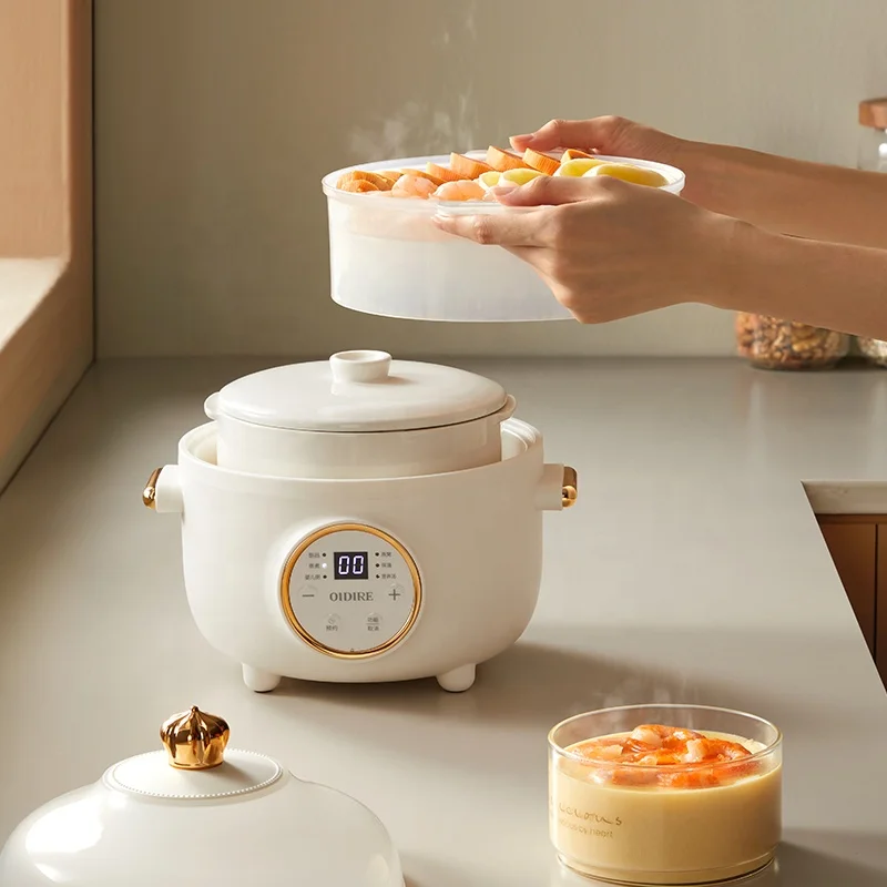 Smart Electric Ceramics Slow Cooker Water Stew Soup Porridge Health Pot Reservation Timer Baby Food Cooking Machine