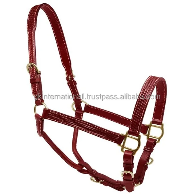 Adjustable Horse Riding Equipment Halter Bridle Leather Cowhide Headcollar Equestrian Accessories