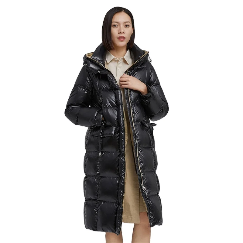New style luxury plus size women shiny puffer jacket tall  waterproof womens down coat