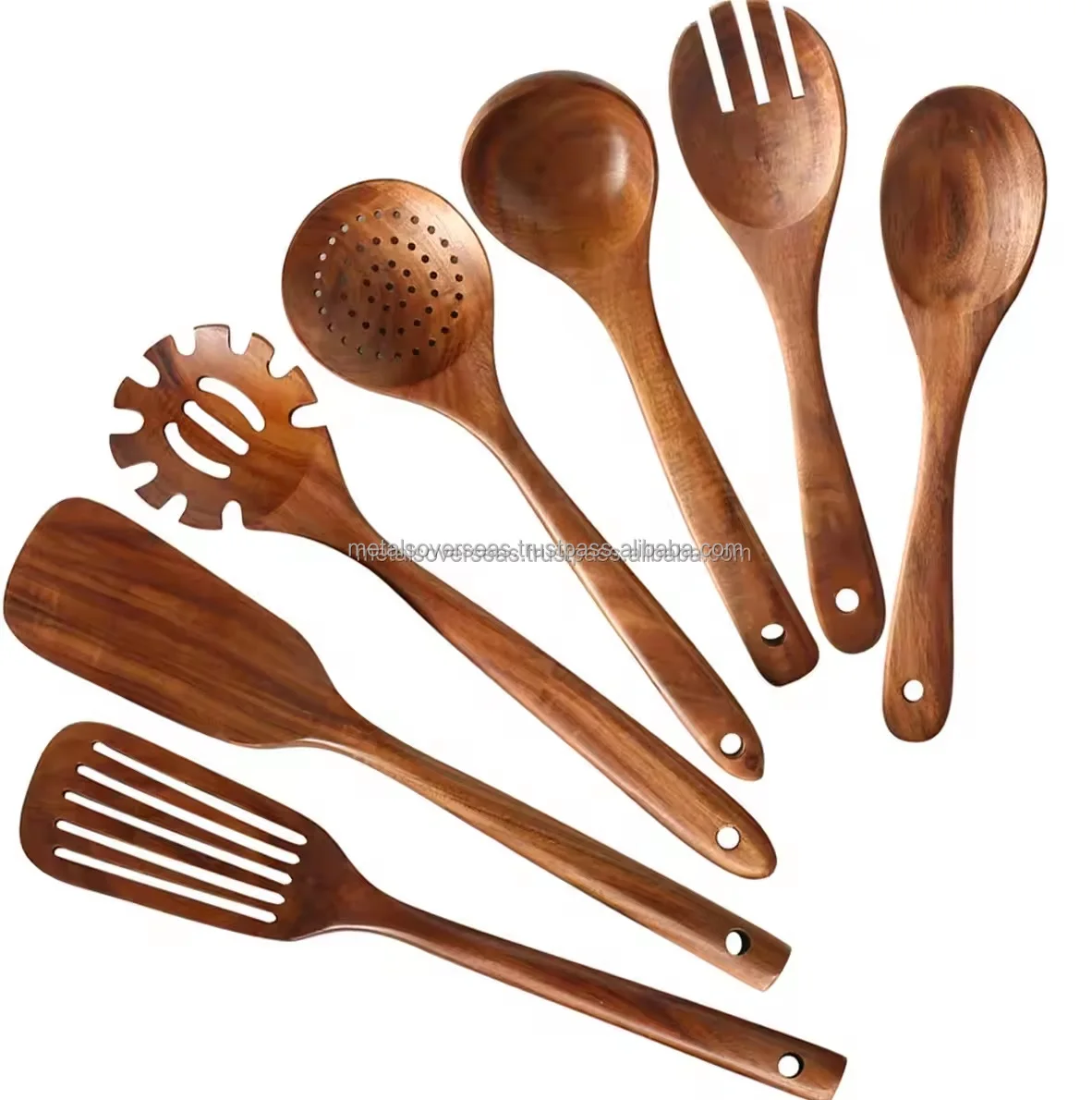 Advantageous Design Mango Wood Cutlery Set Deluxe Quality Customized Shape Wooden Kitchenware Utensils Tools