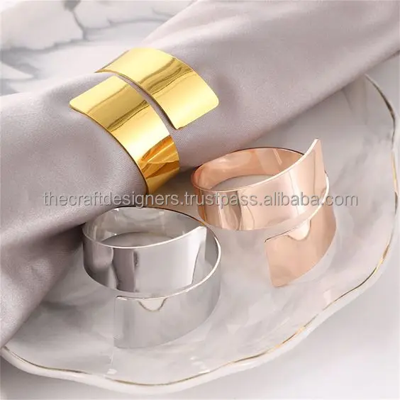 Adjustable Sheet Iron Napkin Holders Set Of 3 In Three Different Tones Gold/Silver/Rose Gold