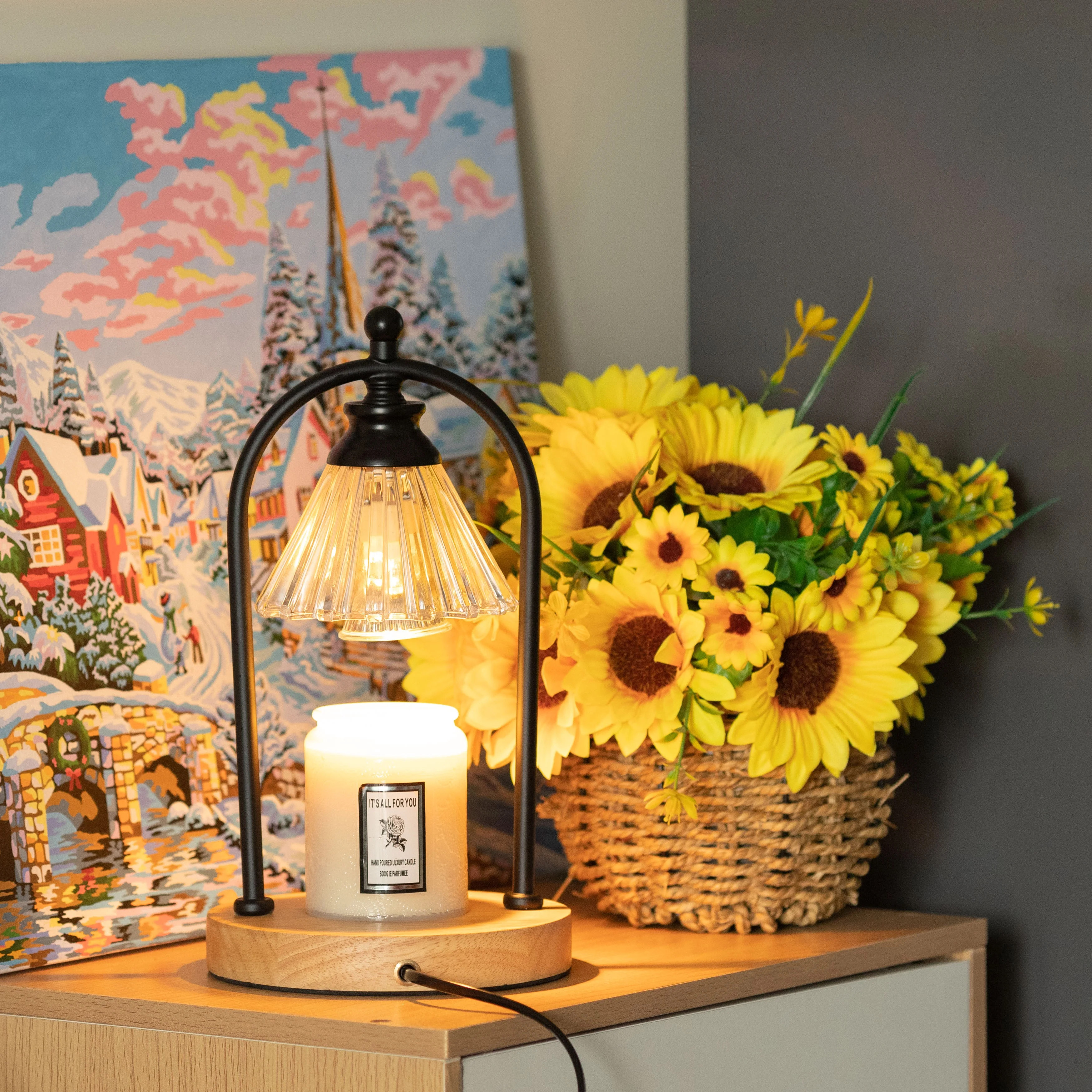 Whole smokeless electric adjustable sale  burners candle heater light lamp warmer electric candle warmer lamp